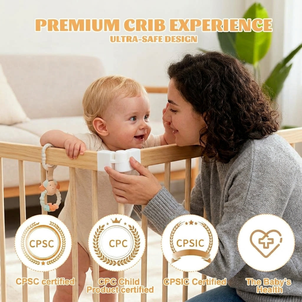 🪵 Baby Gate Playpen – 8 Panels, Foldable Natural Wood