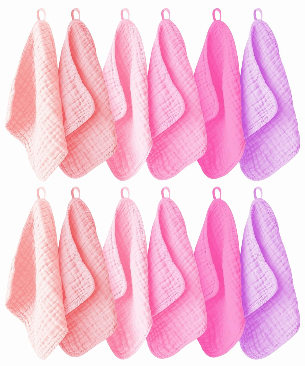 12-Pack Premium Muslin Baby Washcloths