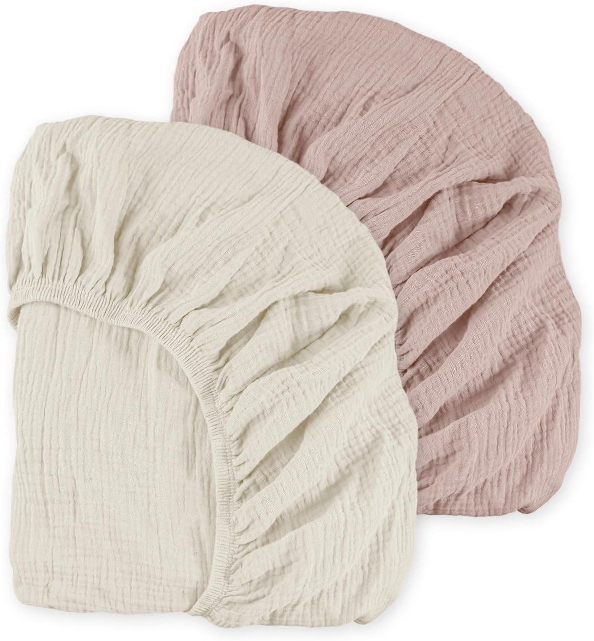 Muslin Bassinet Sheets 2-Pack | Ultra-Soft Breathable Cotton Fitted Sheets