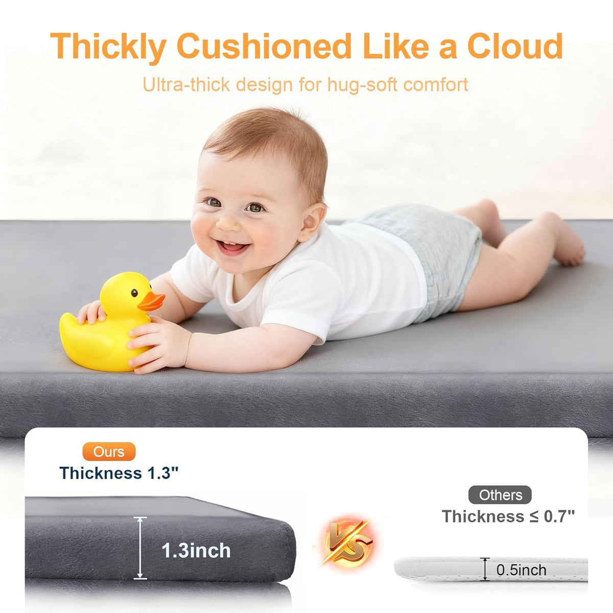 Ultra-Soft Baby Play Mat | Thick Cushioned Floor Mat for Play & Tummy Time