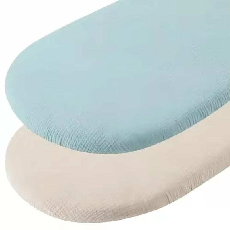 Cozy and Stylish 2-Pack Muslin Bassinet Sheets - Breathable Cotton Cradle Mattress Covers for Your Newborn