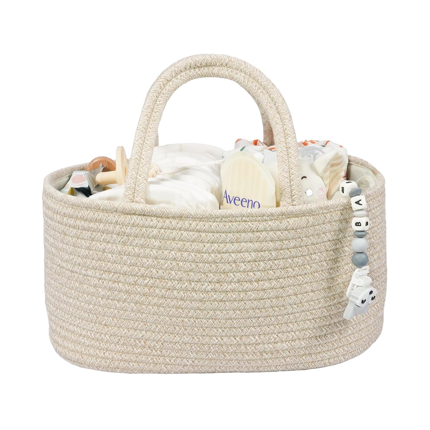 Baby Diaper Caddy Organizer – Portable Cotton Rope Nursery Storage Basket for Newborn Essentials 🧺