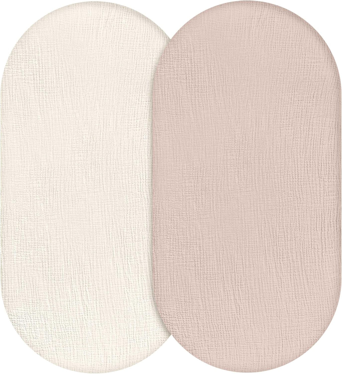 Muslin Bassinet Sheets 2-Pack | Ultra-Soft Breathable Cotton Fitted Sheets