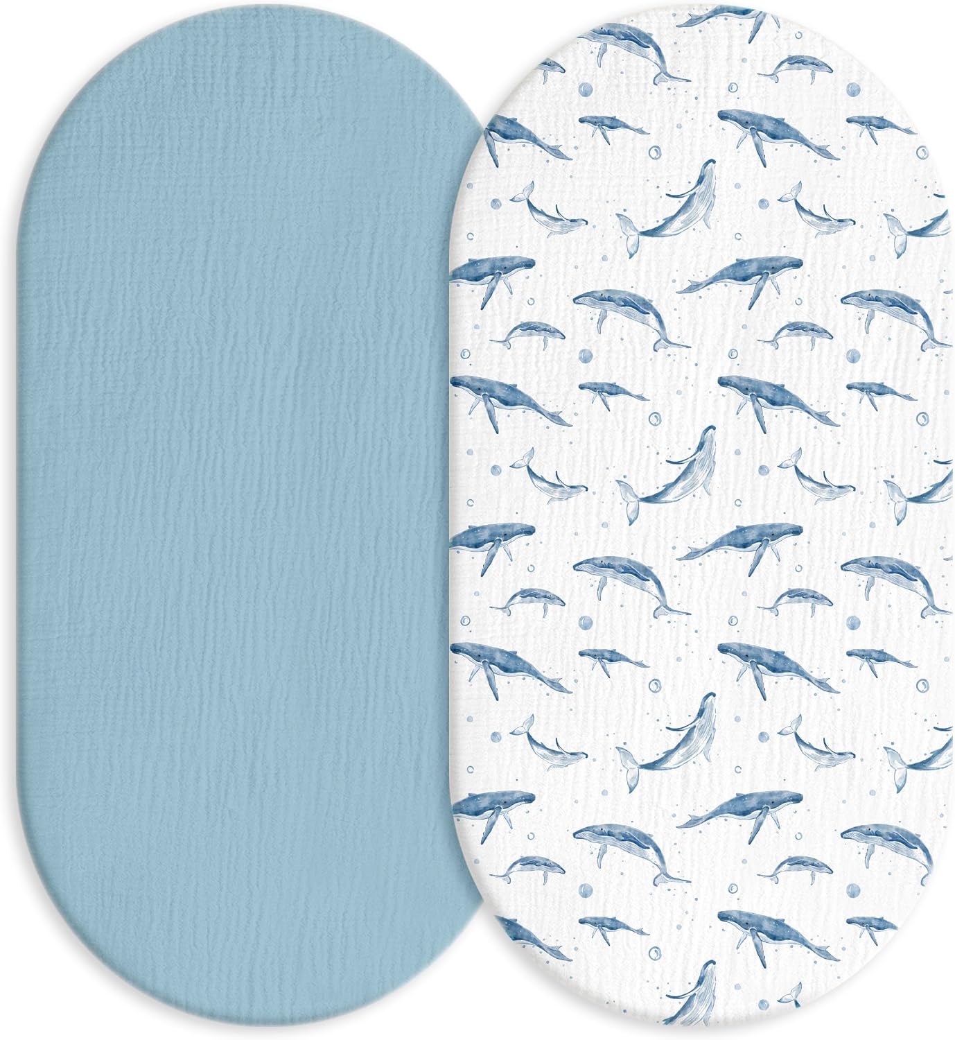 Muslin Bassinet Sheets 2-Pack | Ultra-Soft Breathable Cotton Fitted Sheets