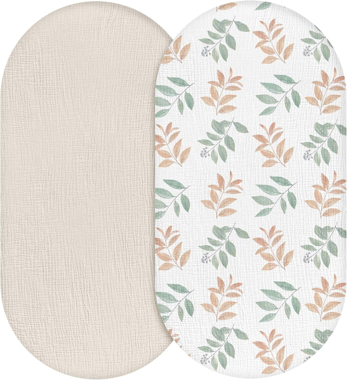 Muslin Bassinet Sheets 2-Pack | Ultra-Soft Breathable Cotton Fitted Sheets
