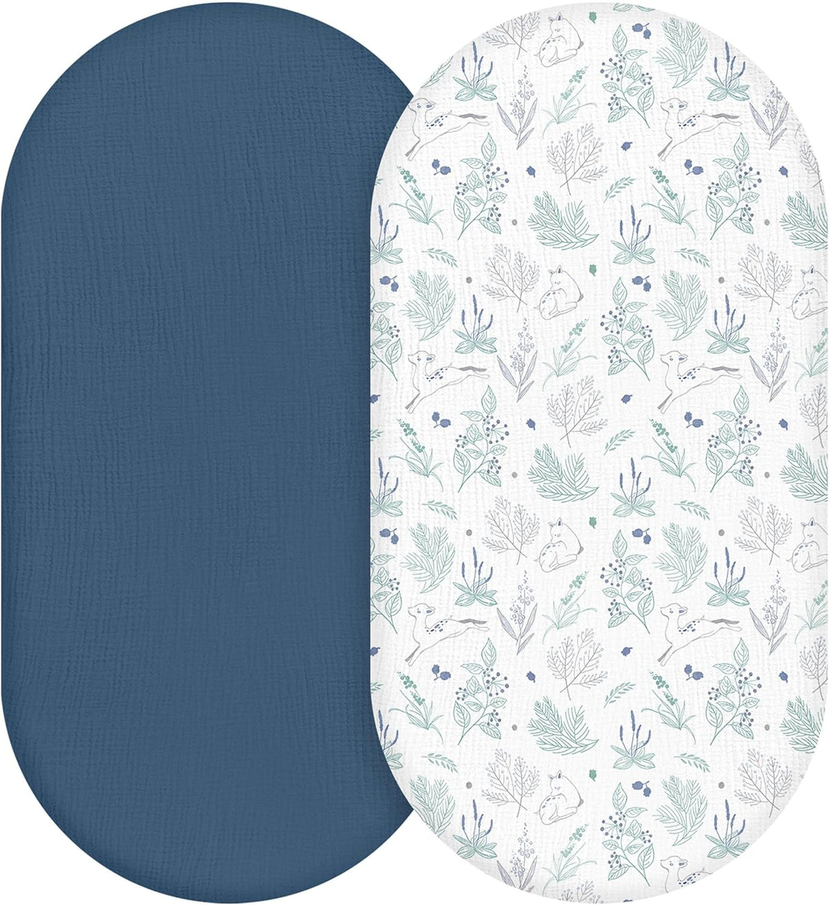 Muslin Bassinet Sheets 2-Pack | Ultra-Soft Breathable Cotton Fitted Sheets