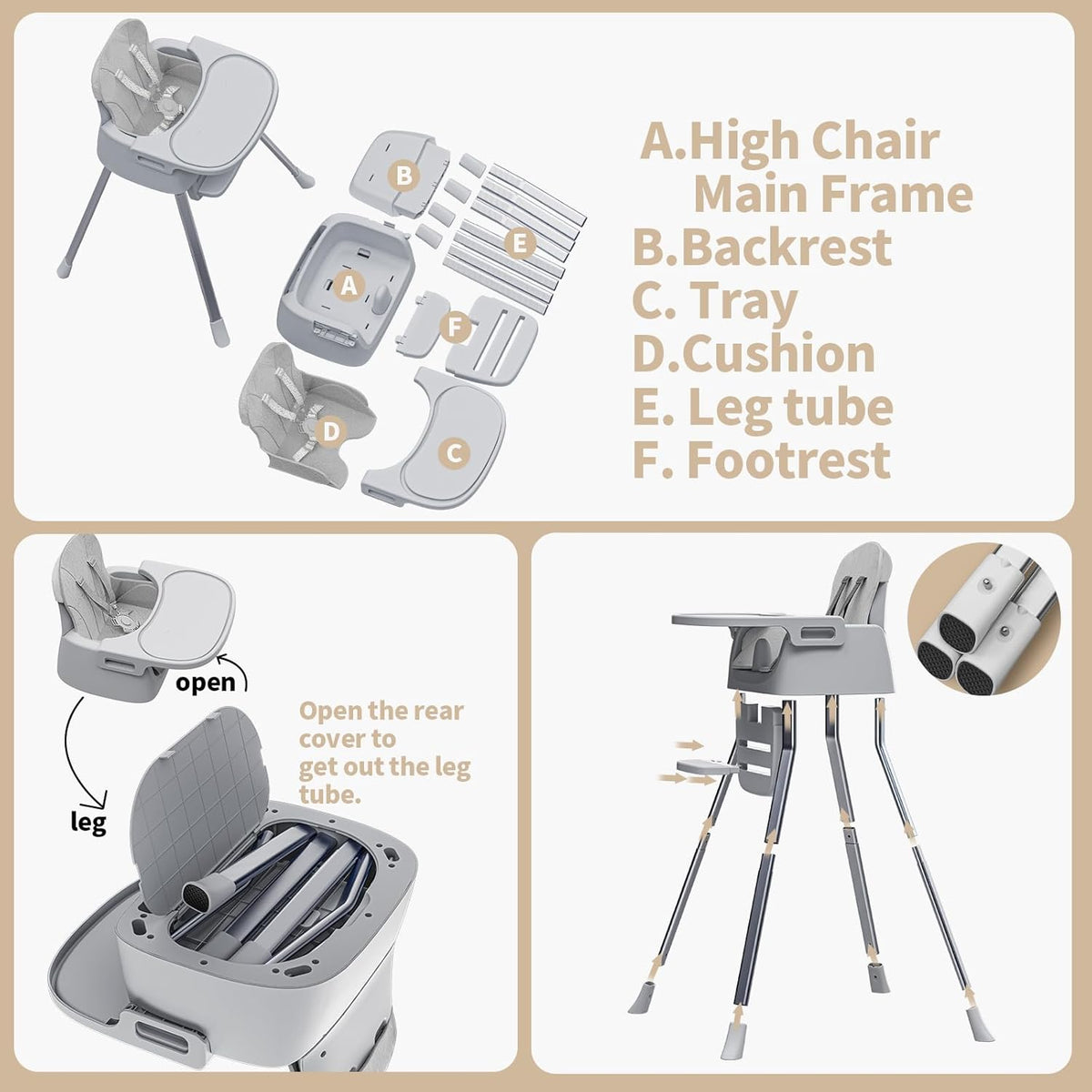 Convertible Baby High Chair | Portable Feeding Chair for Growing Little Ones