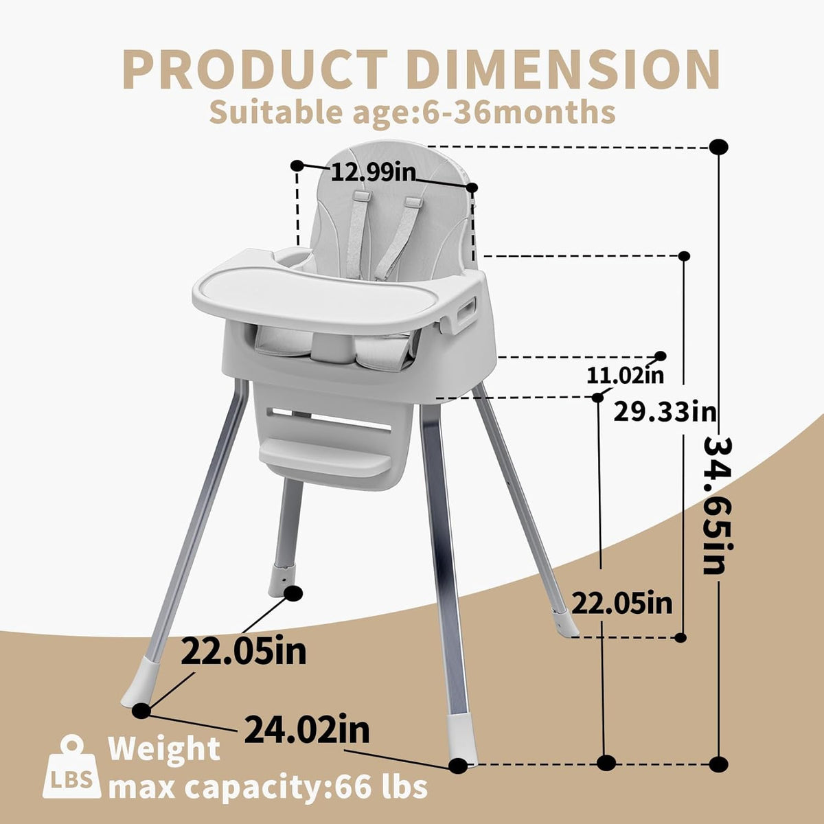 Convertible Baby High Chair | Portable Feeding Chair for Growing Little Ones