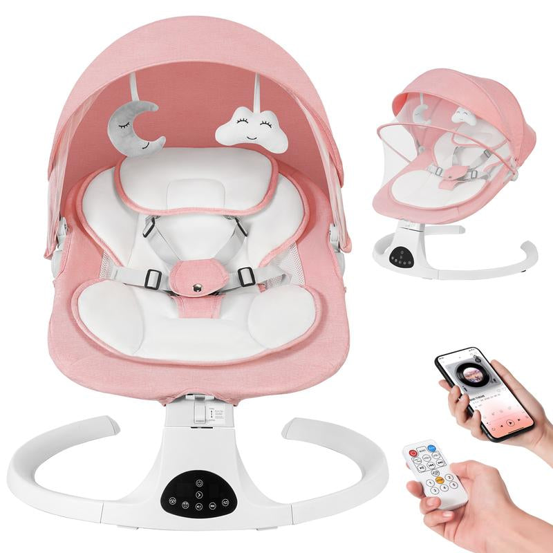 Comfort and Joy: Electric Baby Swing with 5 Soothing Speeds, 10 Lullabies, and Remote Control - Perfect for Infants!