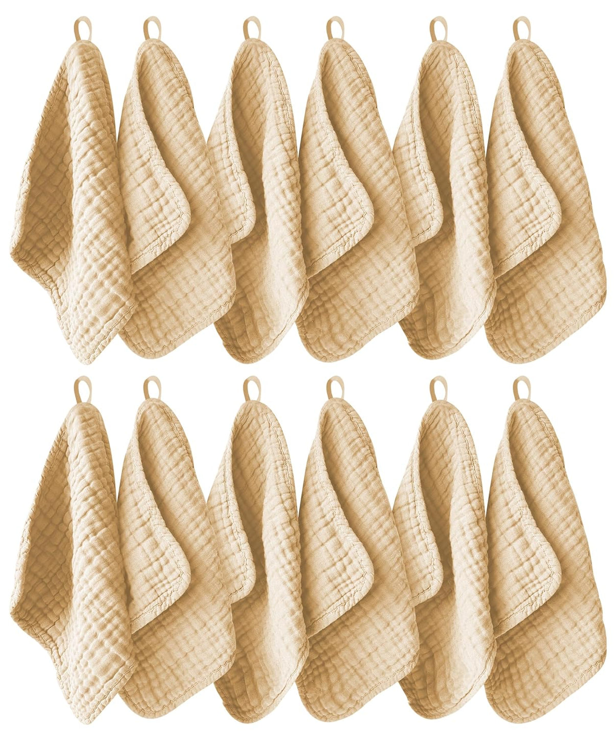 12-Pack Premium Muslin Baby Washcloths