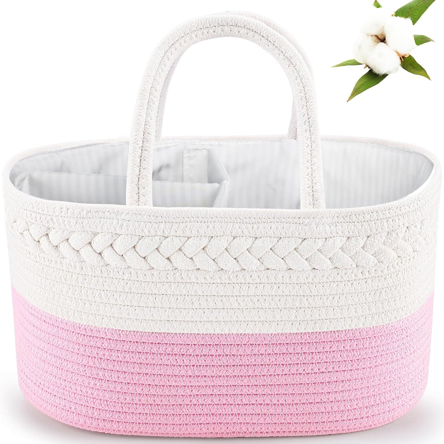 Baby Diaper Caddy Organizer | Portable Nursery Storage Basket