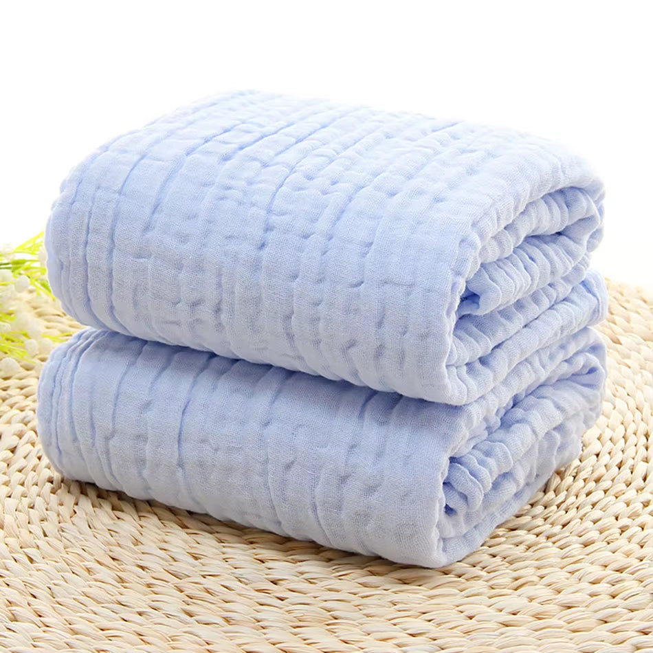 Luxuriously Soft Cotton Muslin 6-Layer Baby Blanket - Perfect for Swaddling and Summer Comfort