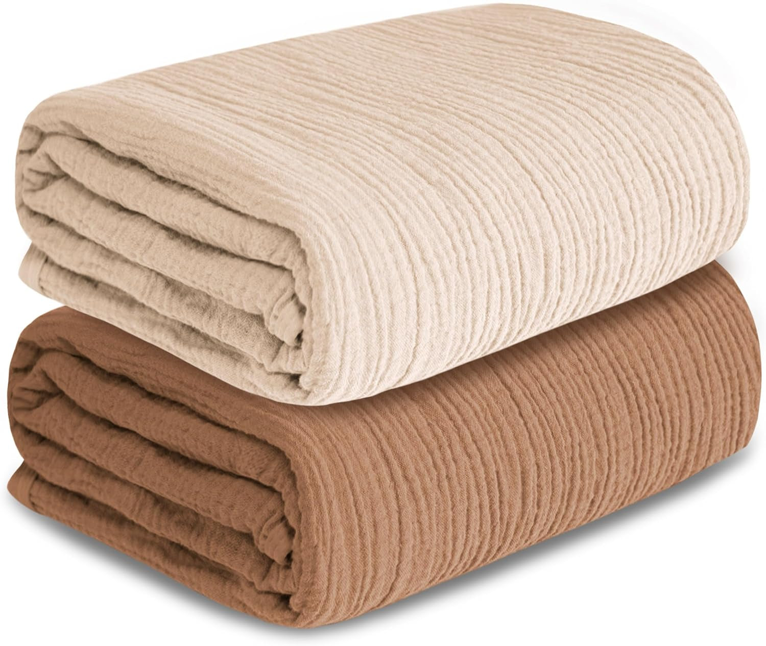 Muslin Swaddle Blankets 2-Pack | Soft & Breathable Baby Receiving Blankets