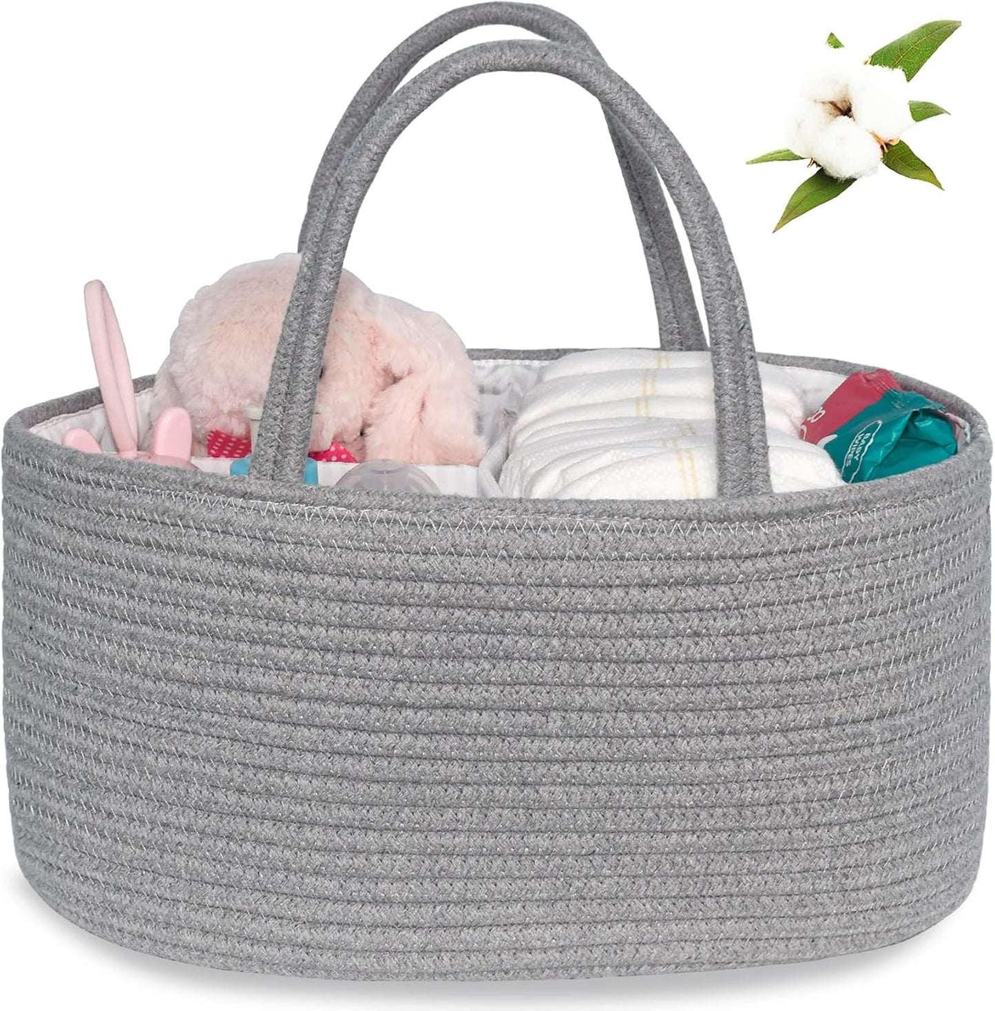 Baby Diaper Caddy Organizer | Portable Nursery Storage Basket