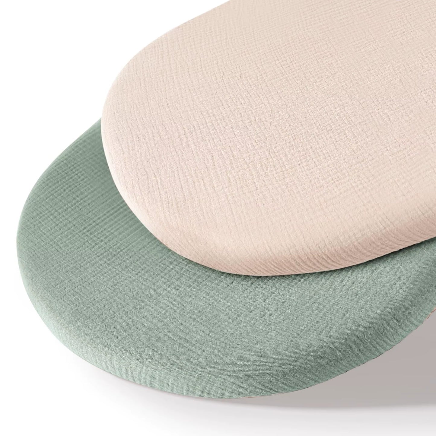 Cozy and Stylish 2-Pack Muslin Bassinet Sheets - Breathable Cotton Cradle Mattress Covers for Your Newborn