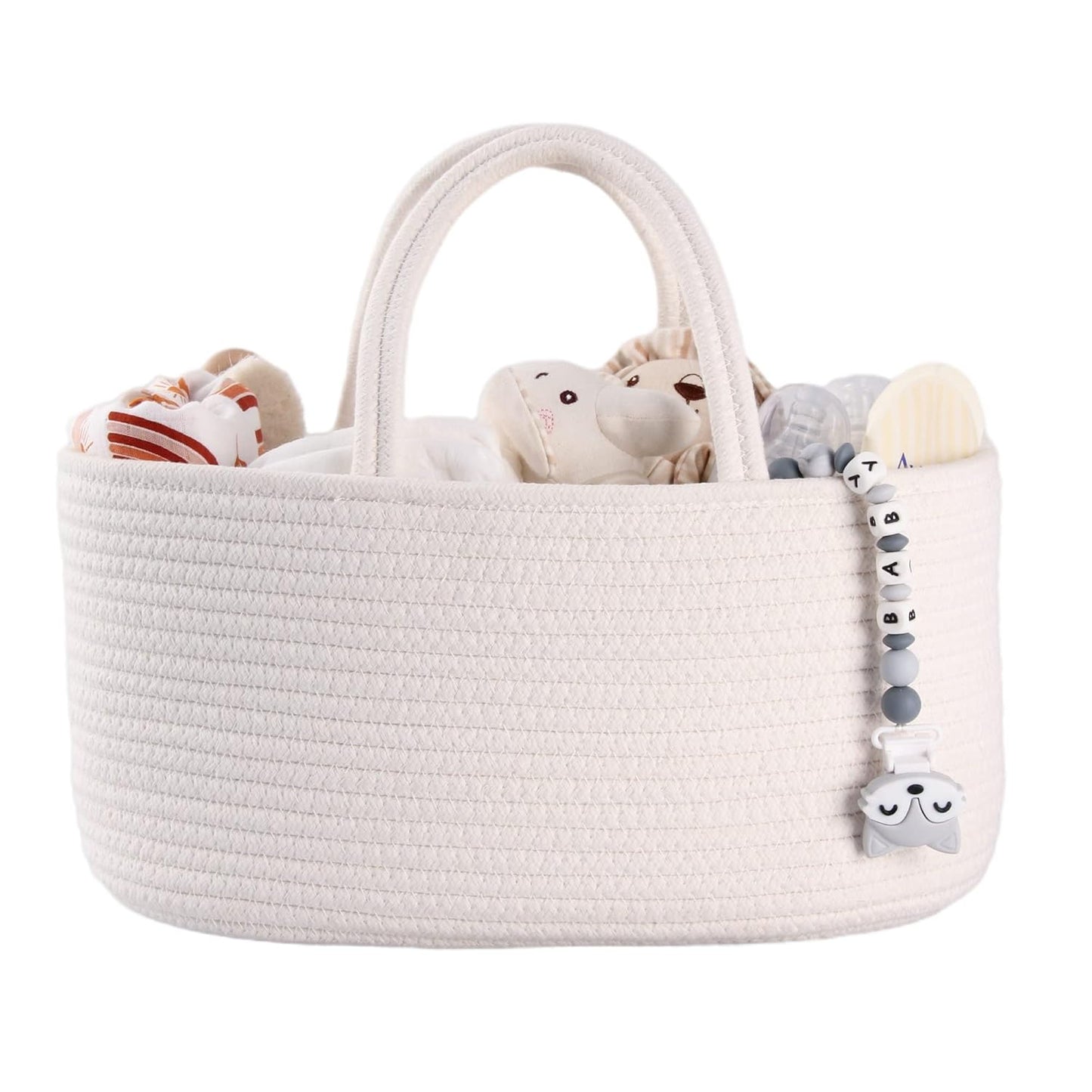 Baby Diaper Caddy Organizer – Portable Cotton Rope Nursery Storage Basket for Newborn Essentials 🧺