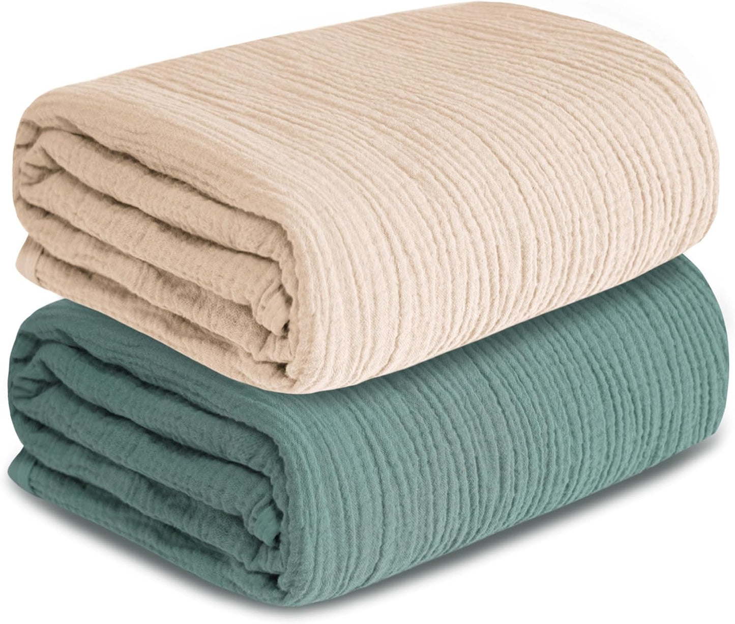 Muslin Swaddle Blankets 2-Pack | Soft & Breathable Baby Receiving Blankets