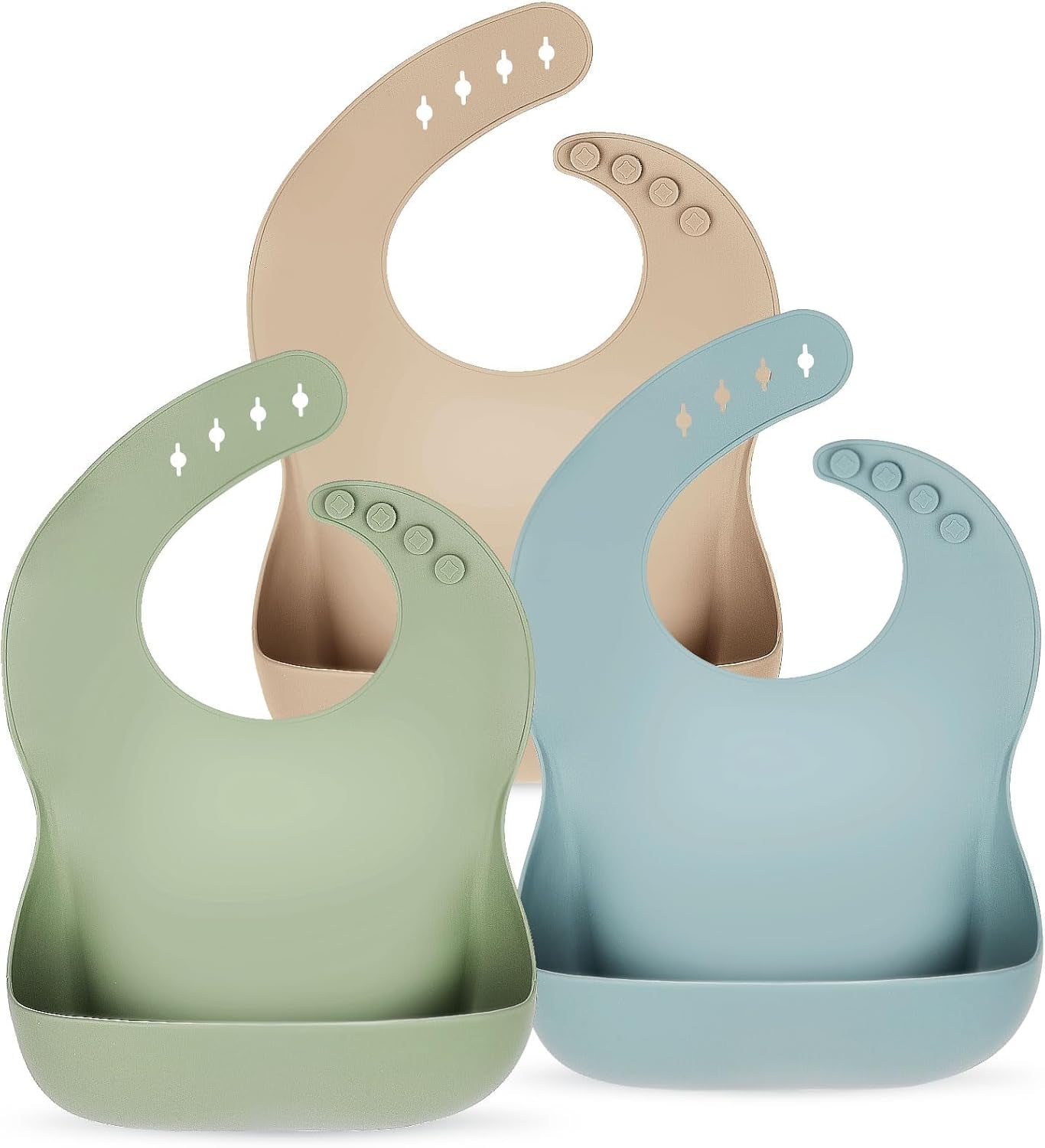Silicone Baby Bibs (3-Pack) – Waterproof, BPA-Free, Adjustable Feeding Bibs for Babies & Toddlers 🍼