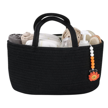 Baby Diaper Caddy Organizer – Portable Cotton Rope Nursery Storage Basket for Newborn Essentials 🧺