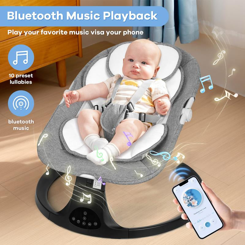 Comfort and Joy: Electric Baby Swing with 5 Soothing Speeds, 10 Lullabies, and Remote Control - Perfect for Infants!