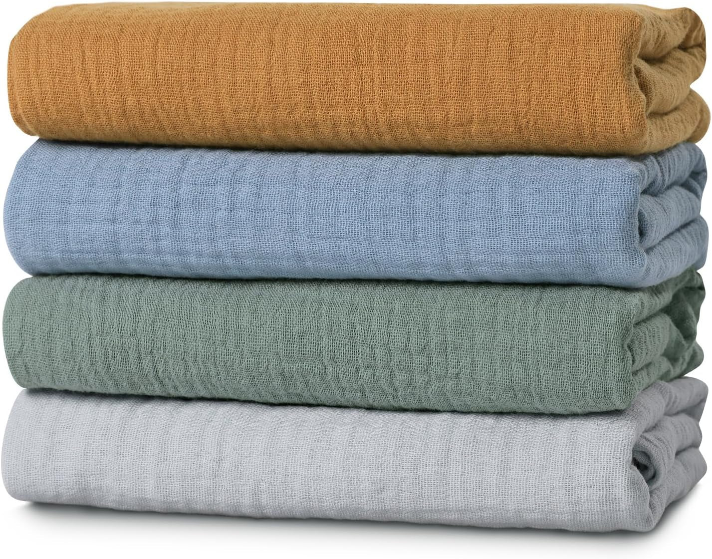 Muslin Swaddle Blankets (3-Pack) – Ultra Soft 100% Cotton Breathable Baby Wraps 38x40” 