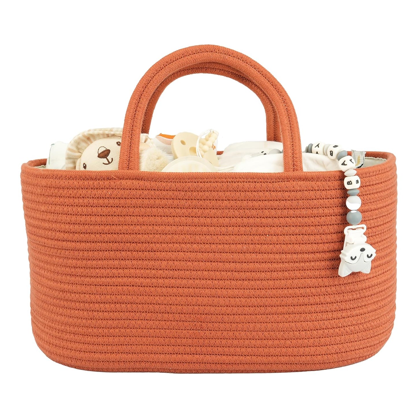 Baby Diaper Caddy Organizer – Portable Cotton Rope Nursery Storage Basket for Newborn Essentials 🧺