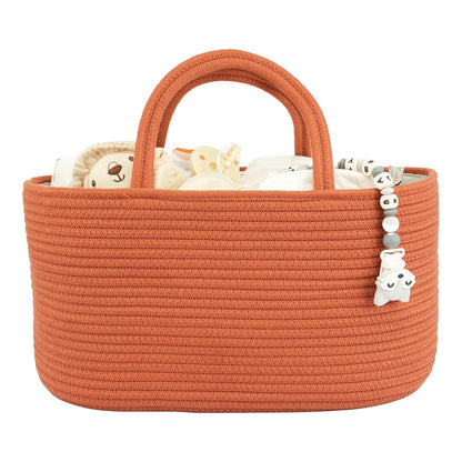 Baby Diaper Caddy Organizer – Portable Cotton Rope Nursery Storage Basket for Newborn Essentials 🧺