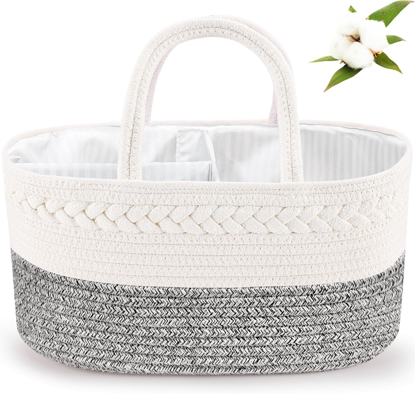 Baby Diaper Caddy Organizer | Portable Nursery Storage Basket