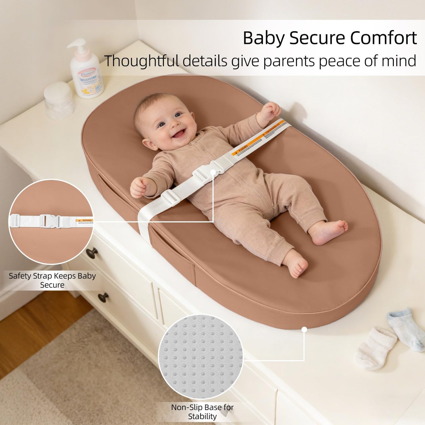 Waterproof Baby Changing Pad | Soft, Wipe-Clean Diaper Changing Mat