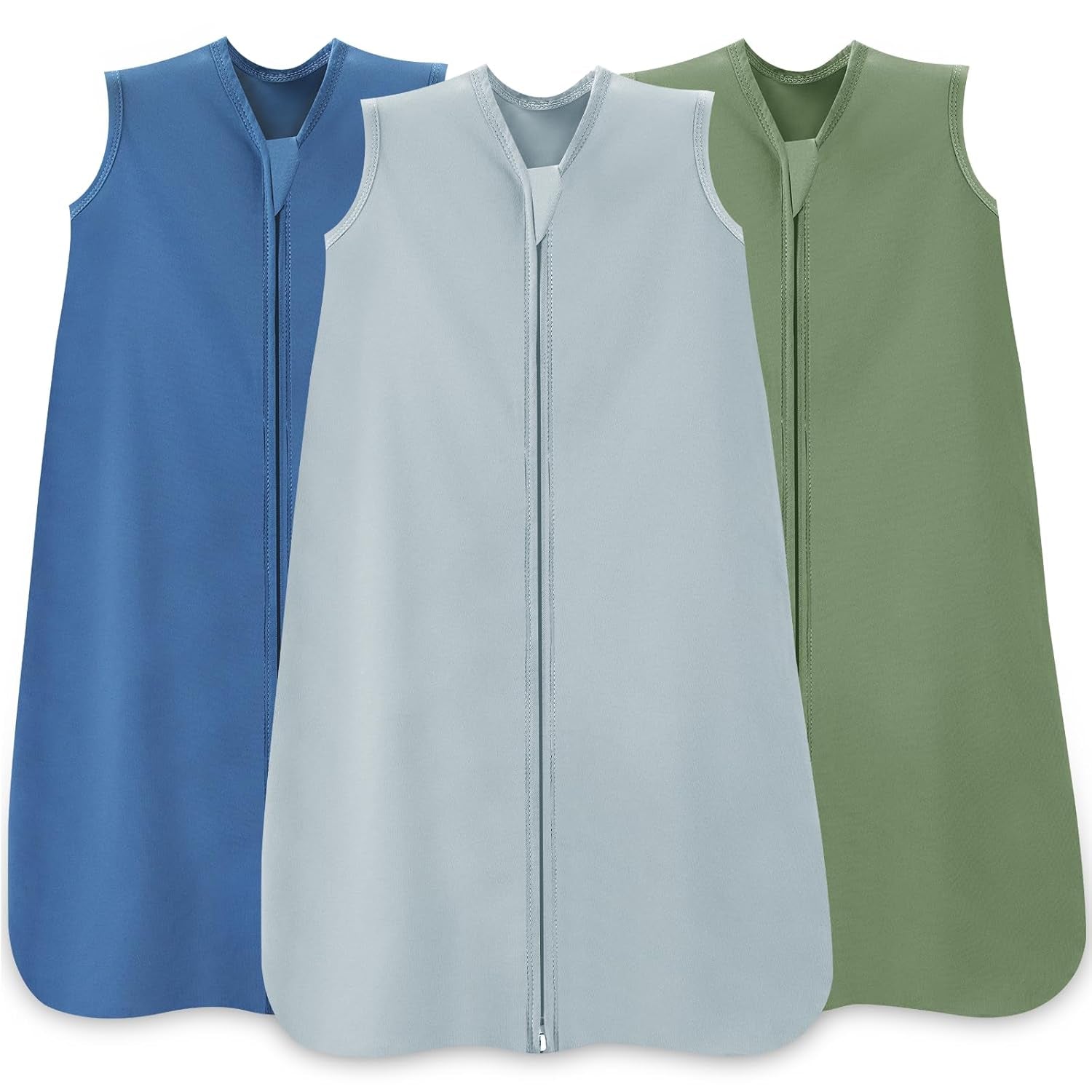 Baby Sleep Sack 0–6 Months (3-Pack) – 100% Cotton Lightweight Wearable Blanket with 2-Way Zipper