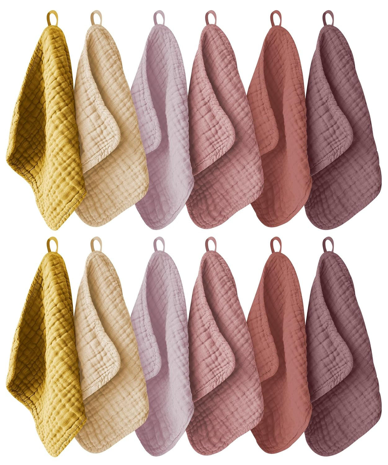Muslin Baby Washcloths 12-Pack | Ultra-Soft Cotton Cloths for Everyday Care