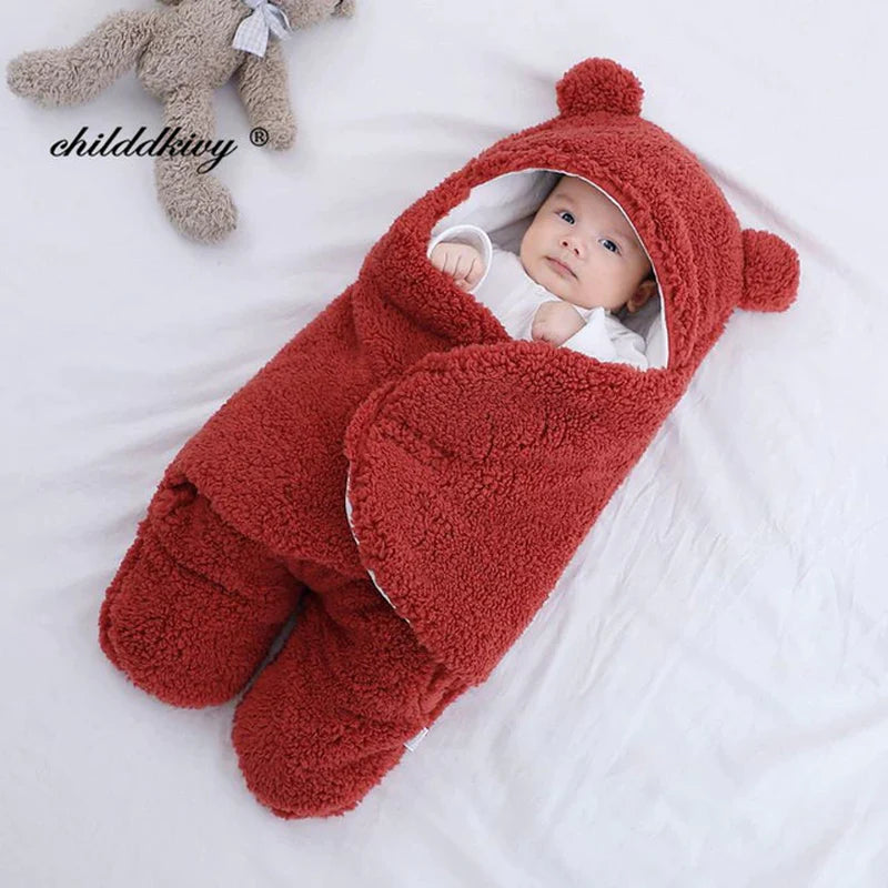 Cozy Soft Newborn Baby Wrap Blanket - Thicken Sleepsack Cocoon for Ultimate Comfort (0-9 Months)