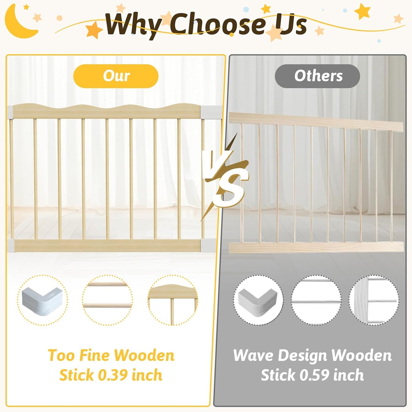 Wooden Baby Playpen | Spacious Play Yard with Lock Gate & Play Balls