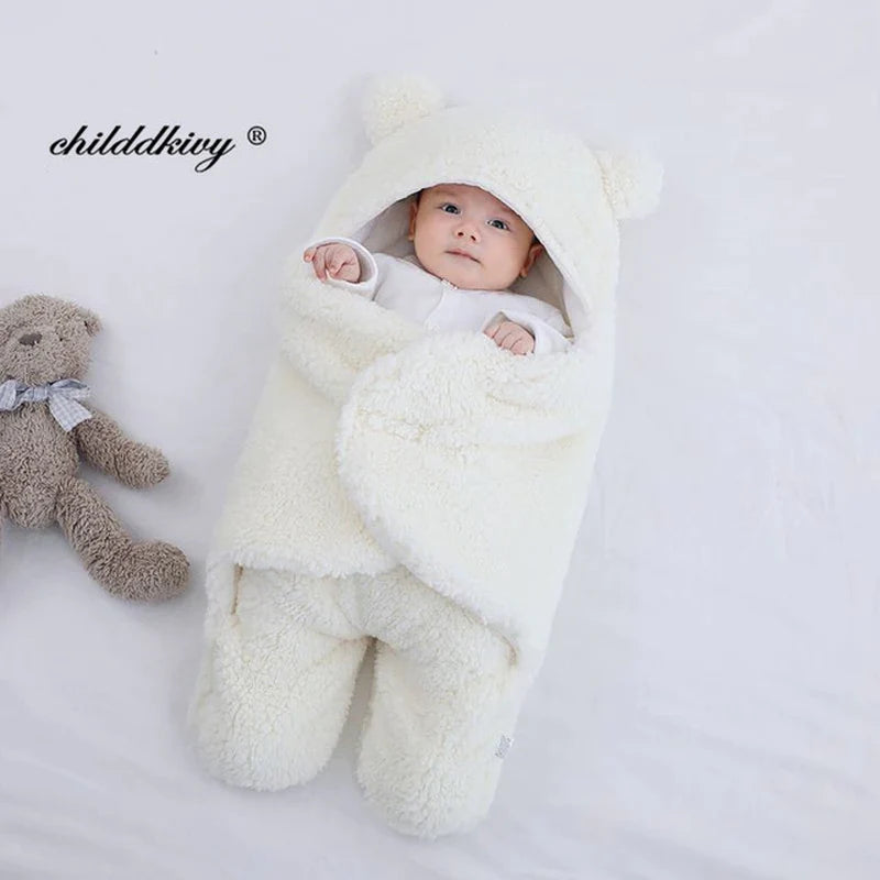 Cozy Soft Newborn Baby Wrap Blanket - Thicken Sleepsack Cocoon for Ultimate Comfort (0-9 Months)