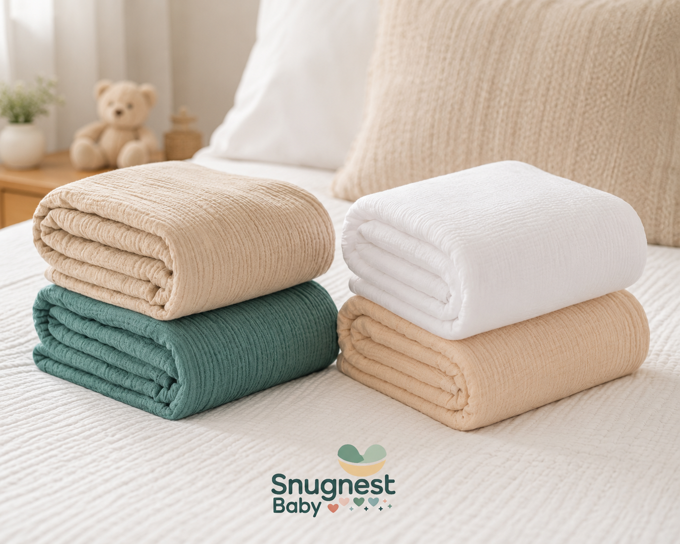 Muslin Swaddle Blankets 2-Pack | Soft & Breathable Baby Receiving Blankets
