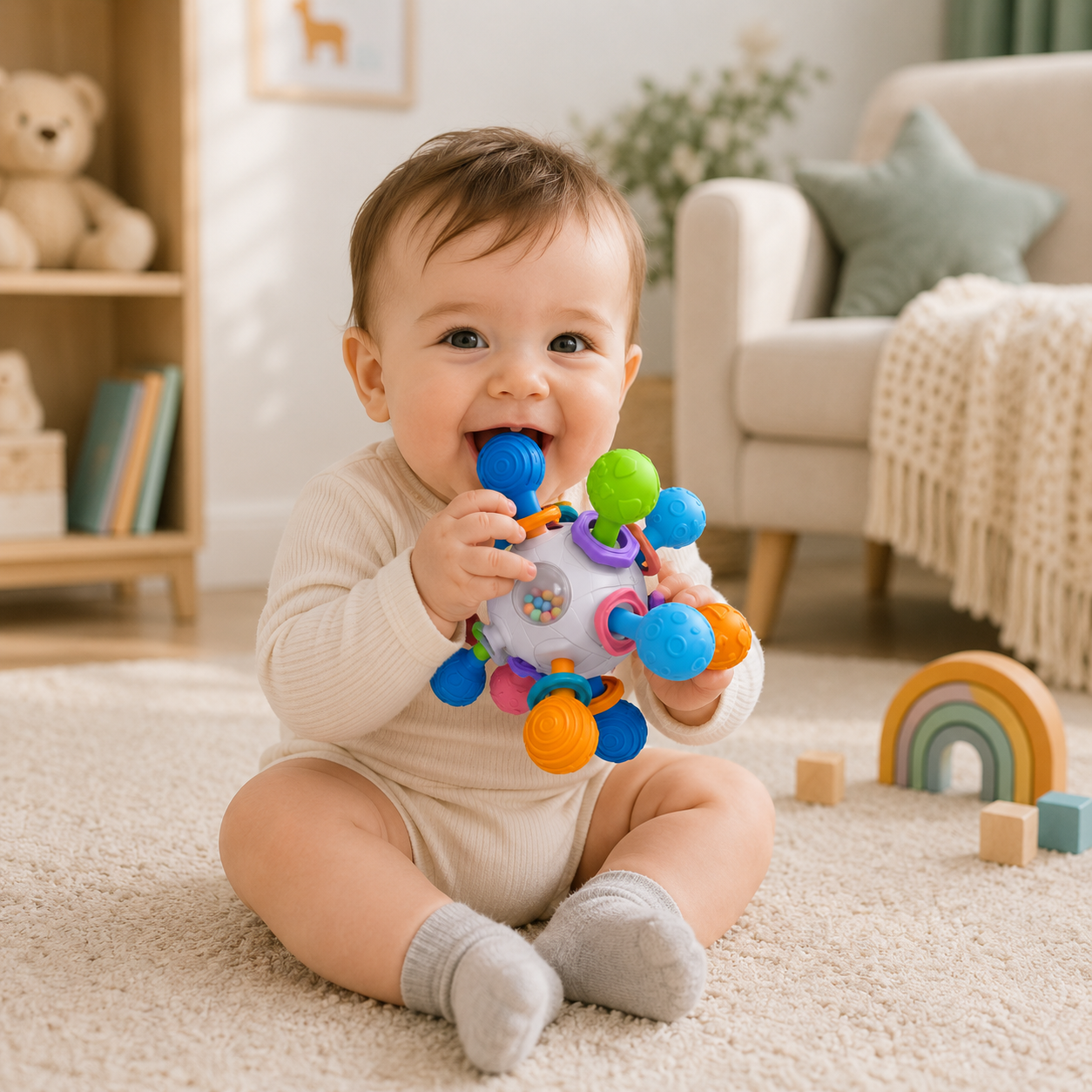 Baby Teething & Sensory Toy | Soft Silicone Developmental Toy
