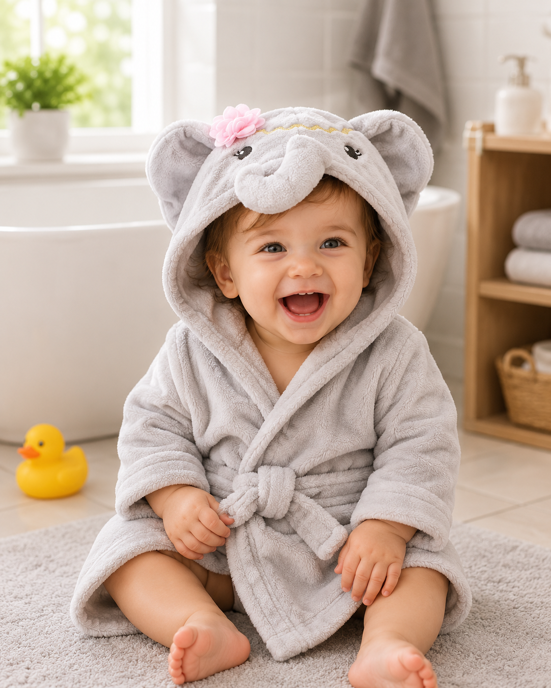 Plush Hooded Baby Bathrobe | Ultra-Soft Cozy Robe for Babies