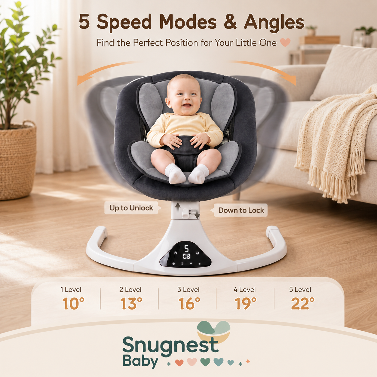 Electric Baby Swing | Portable Soothing Swing with Remote Control