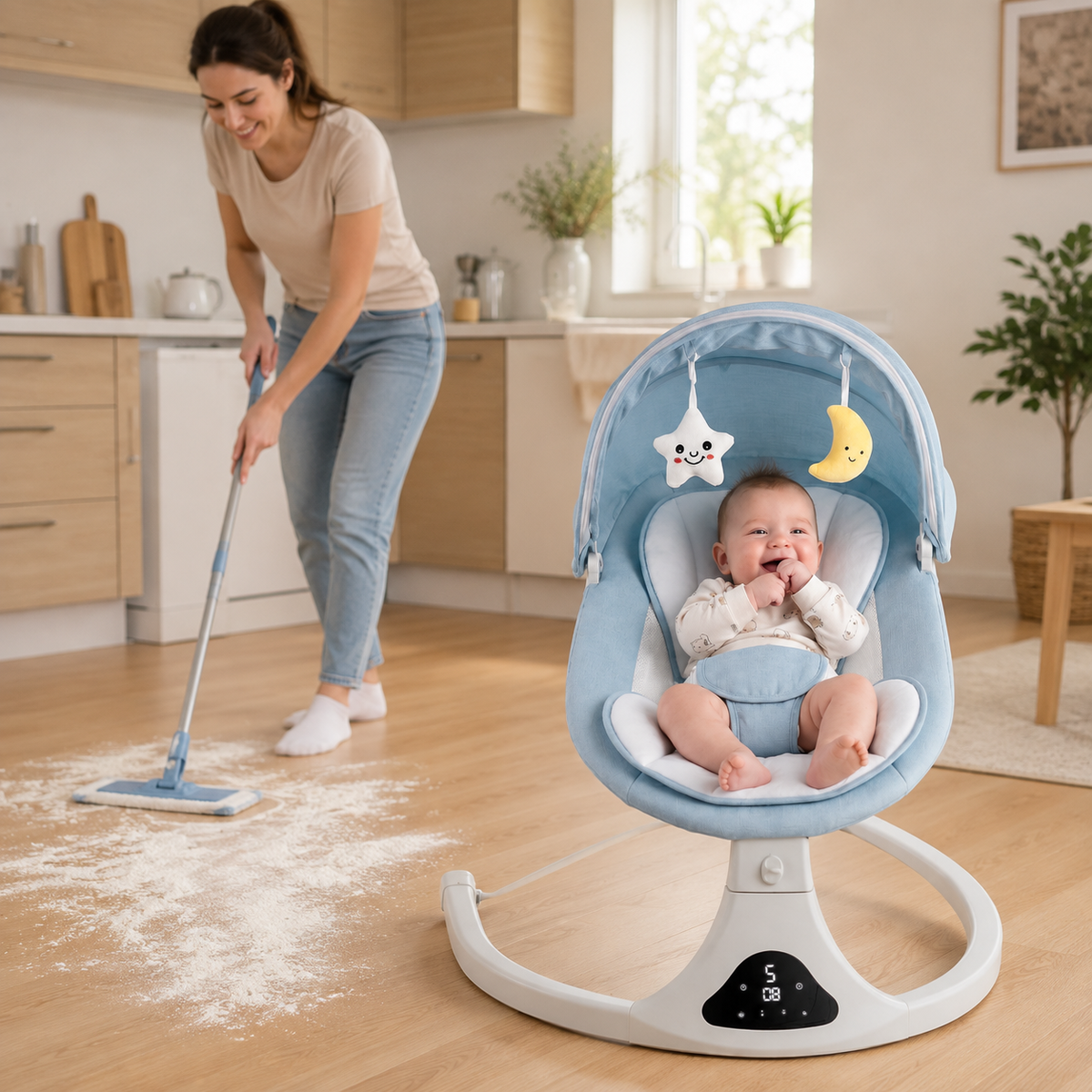Electric Baby Swing | Portable Soothing Swing with Remote Control
