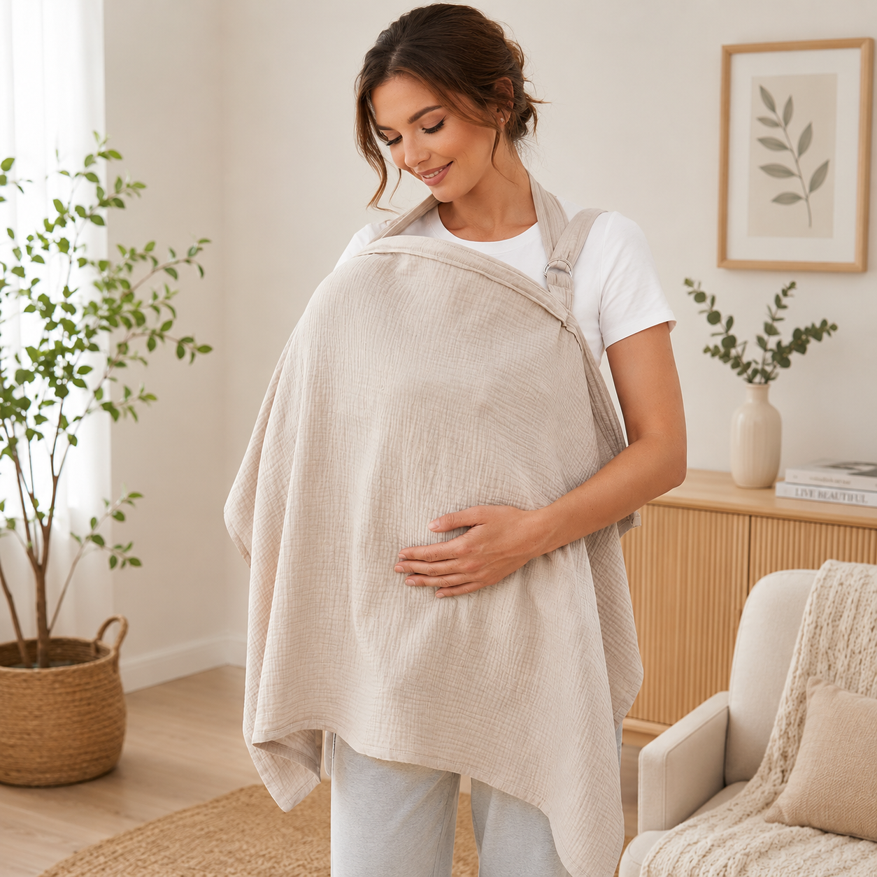 Muslin Nursing Cover | Breathable Cotton Privacy Cover for Moms