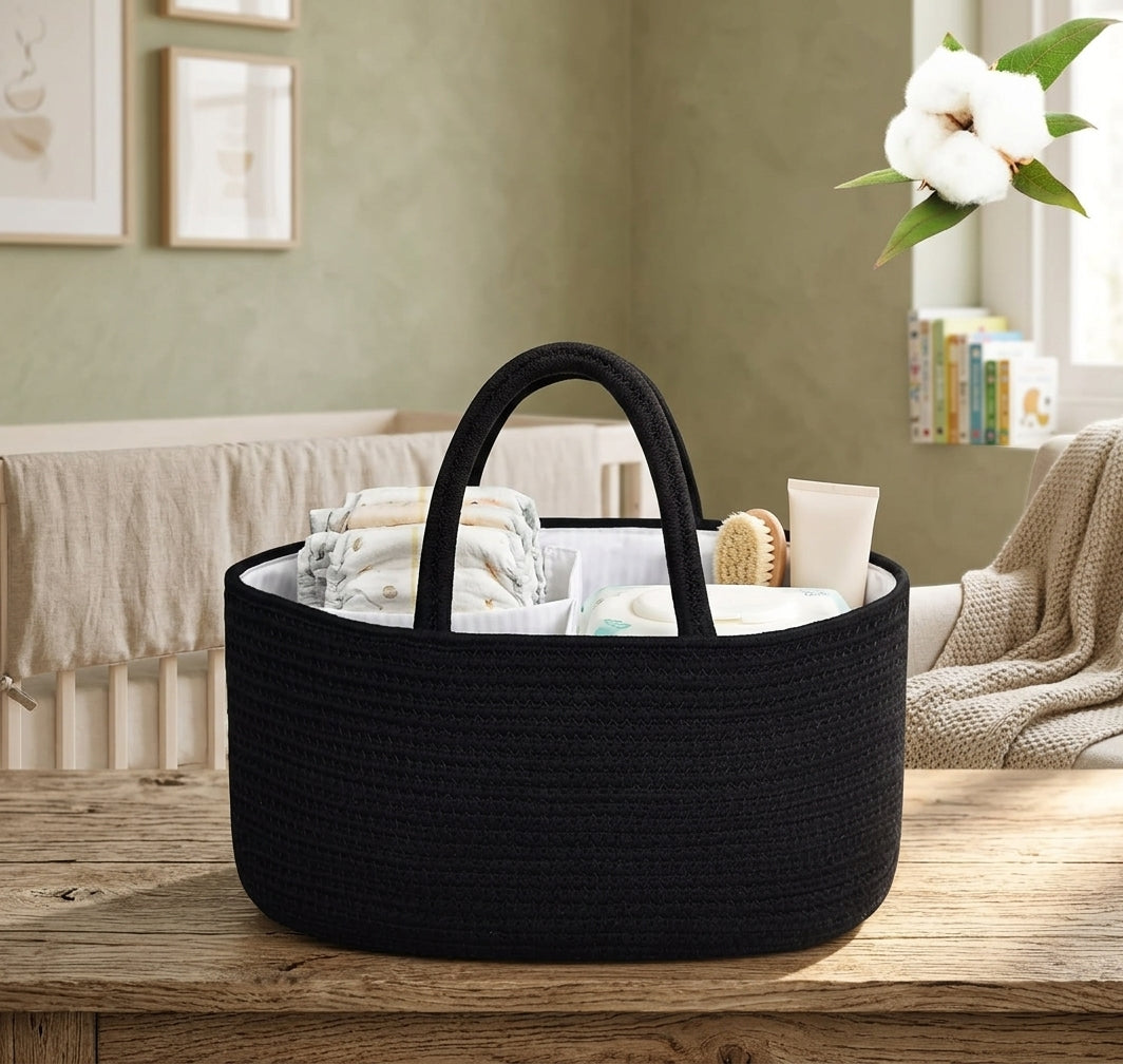 Baby Diaper Caddy Organizer | Portable Nursery Storage Basket