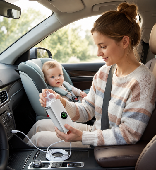 Revolutionary Portable Baby Bottle Warmer – Effortless, Waterless Heating for Home and On-the-Go!