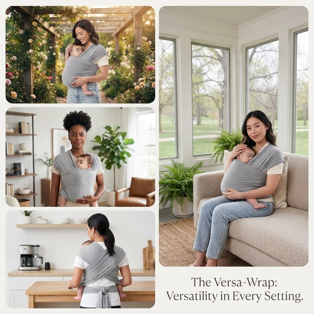 Baby Wrap Carrier – Soft, Breathable & Adjustable (7–35 lbs)