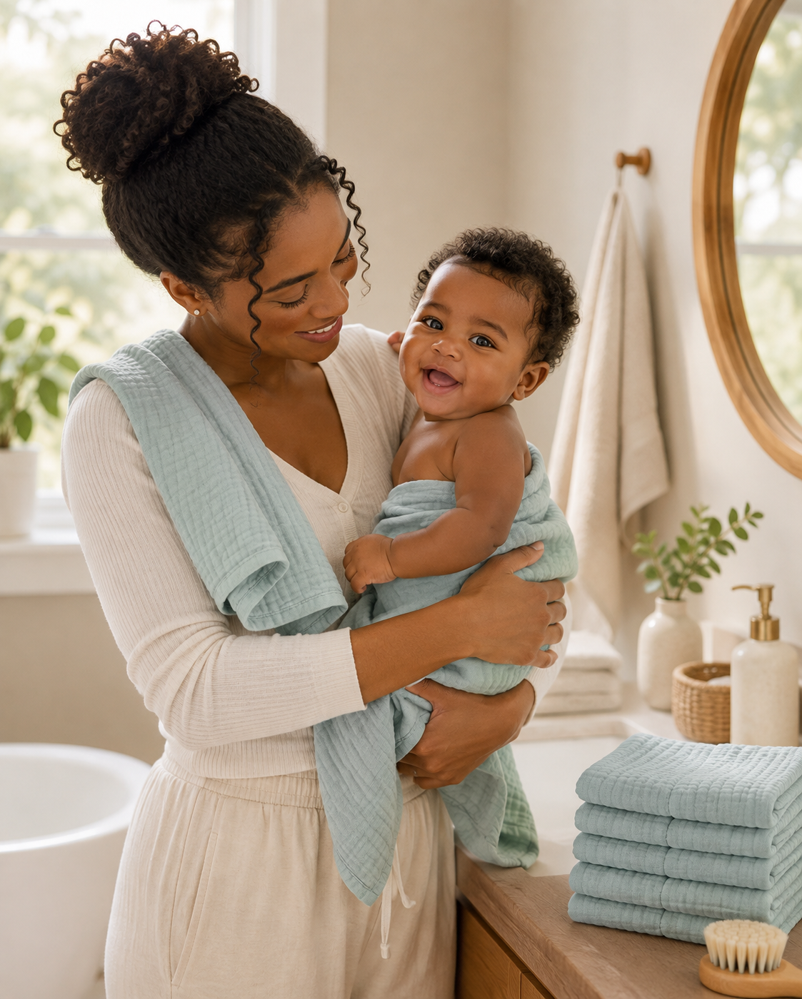 12-Pack Premium Muslin Baby Washcloths