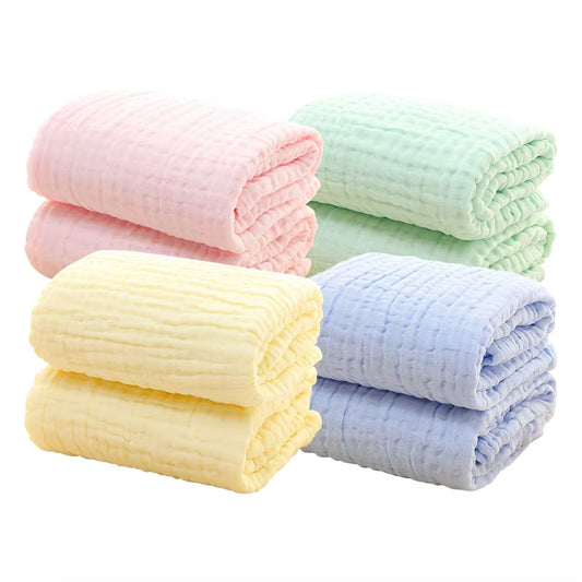 Luxuriously Soft Cotton Muslin 6-Layer Baby Blanket - Perfect for Swaddling and Summer Comfort
