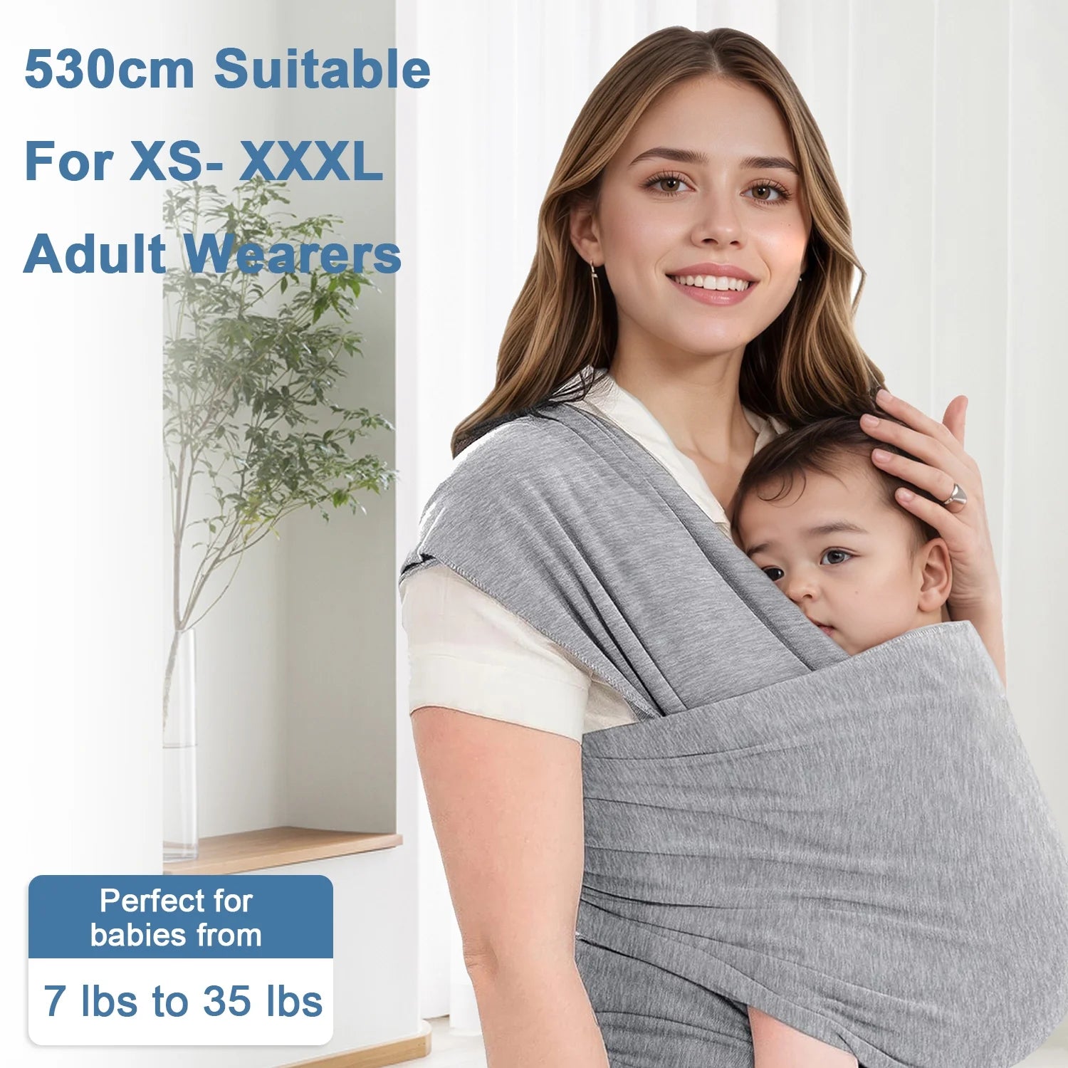 Baby Wrap Carrier | Soft & Breathable Hands-Free Baby Sling