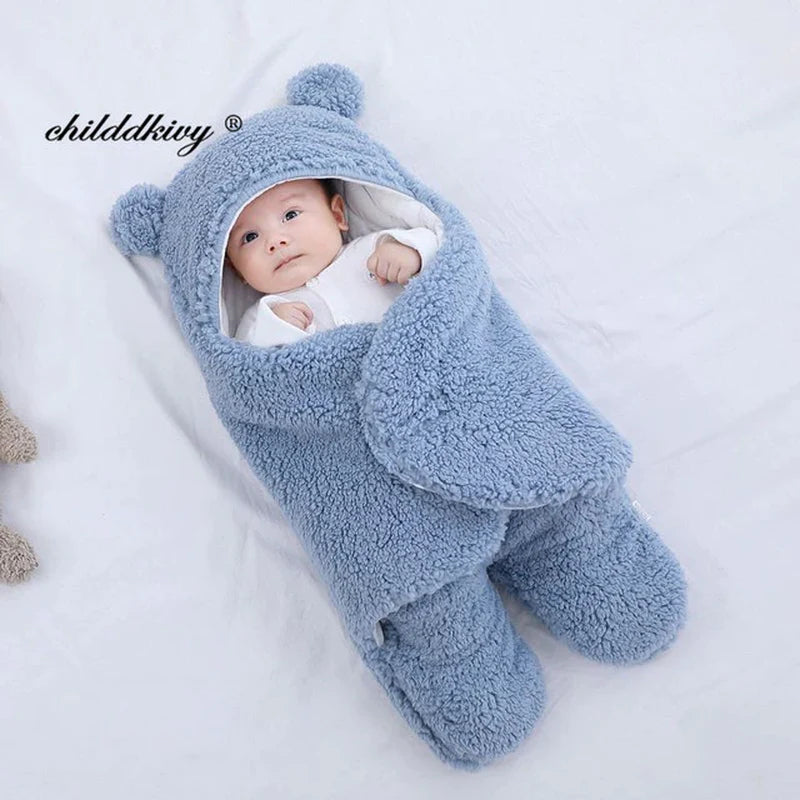 Cozy Soft Newborn Baby Wrap Blanket - Thicken Sleepsack Cocoon for Ultimate Comfort (0-9 Months)
