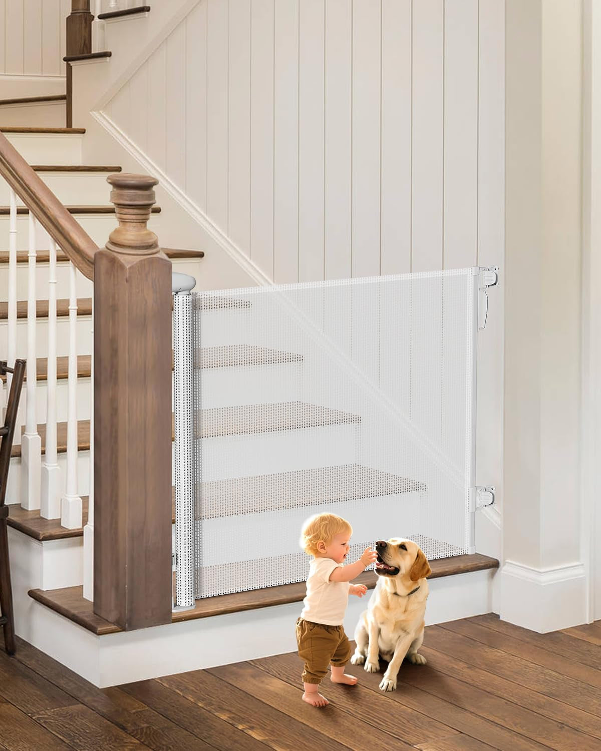 Retractable Baby Safety Gate | Extra Wide Mesh Barrier for Home & Stairs