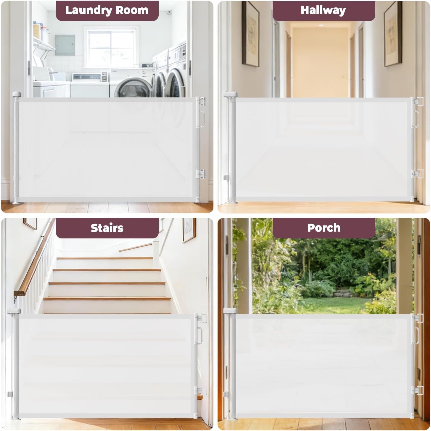Retractable Baby Safety Gate | 58" Extra Wide Mesh Gate for Kids & Pets 🚚