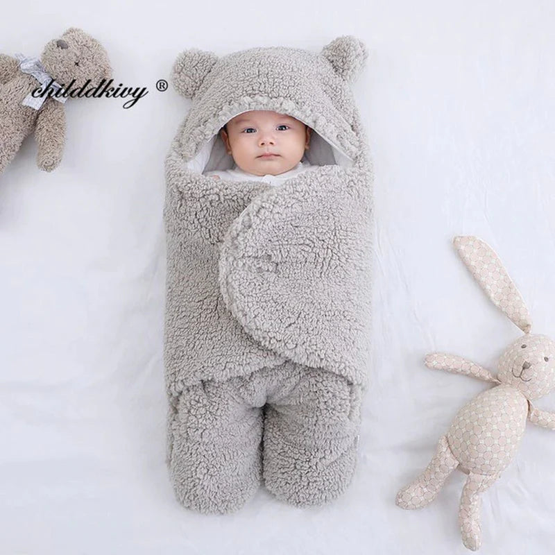 Cozy Soft Newborn Baby Wrap Blanket - Thicken Sleepsack Cocoon for Ultimate Comfort (0-9 Months)